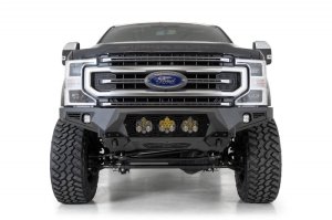 Ford F250 Front Bumper - Addictive Desert Designs - Bomber - Hammer Black with Satin Black panels - `17-`20